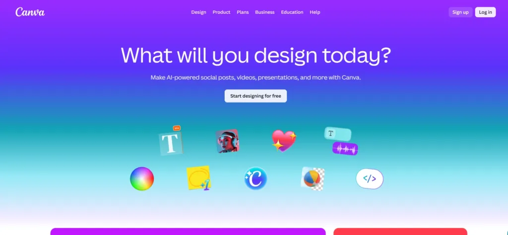 Tampilan Landing Page Aplikasi AI Canva Landing Page Aplikasi AI Canva
