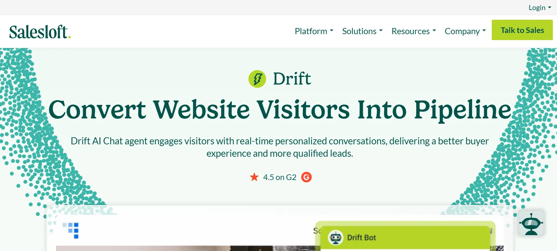 Landing Page Drift Drift-ai sales agent terbaik