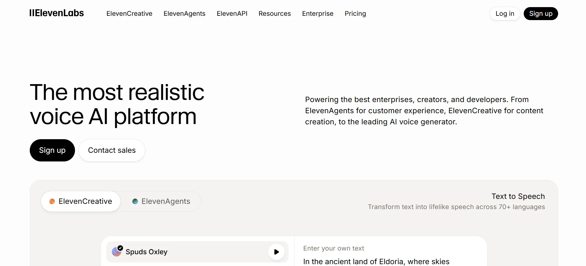 Halaman Landing Page Aplikasi AI Elevenlabs Landing Page Aplikasi AI Elevenlabs