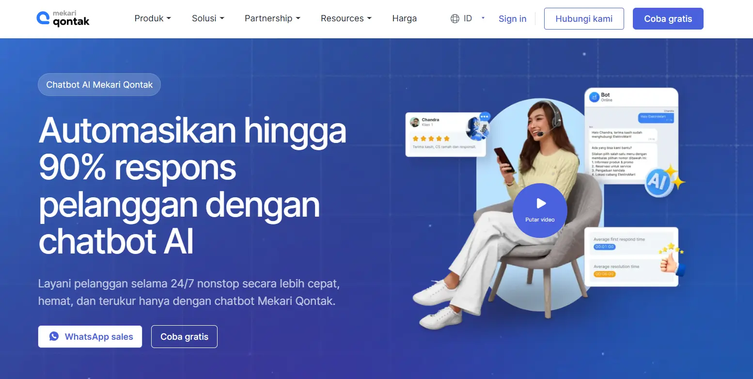 Tampilan Landing Page Chatbot Ai Aplikasi Ai Mekari Qontak landing page chatbot ai aplikasi ai mekari qontak