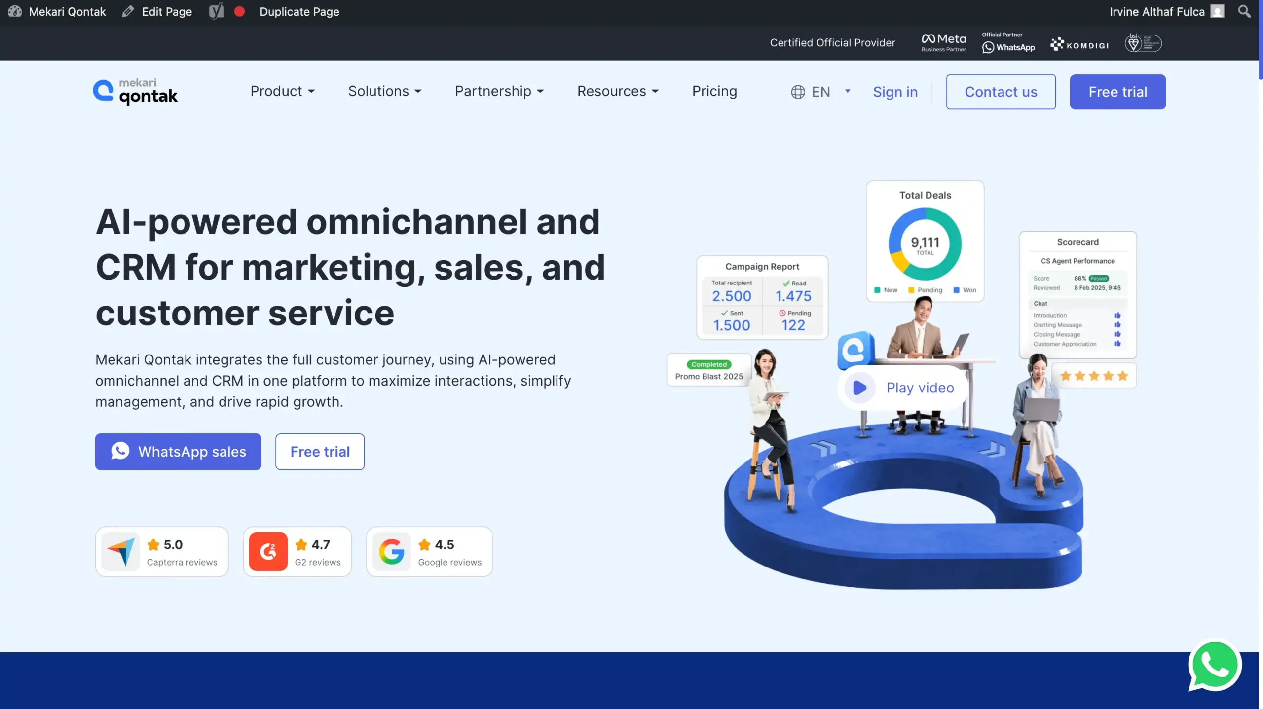 Mekari Qontak Landing Page Mekari Qontak-best agentic ai tools