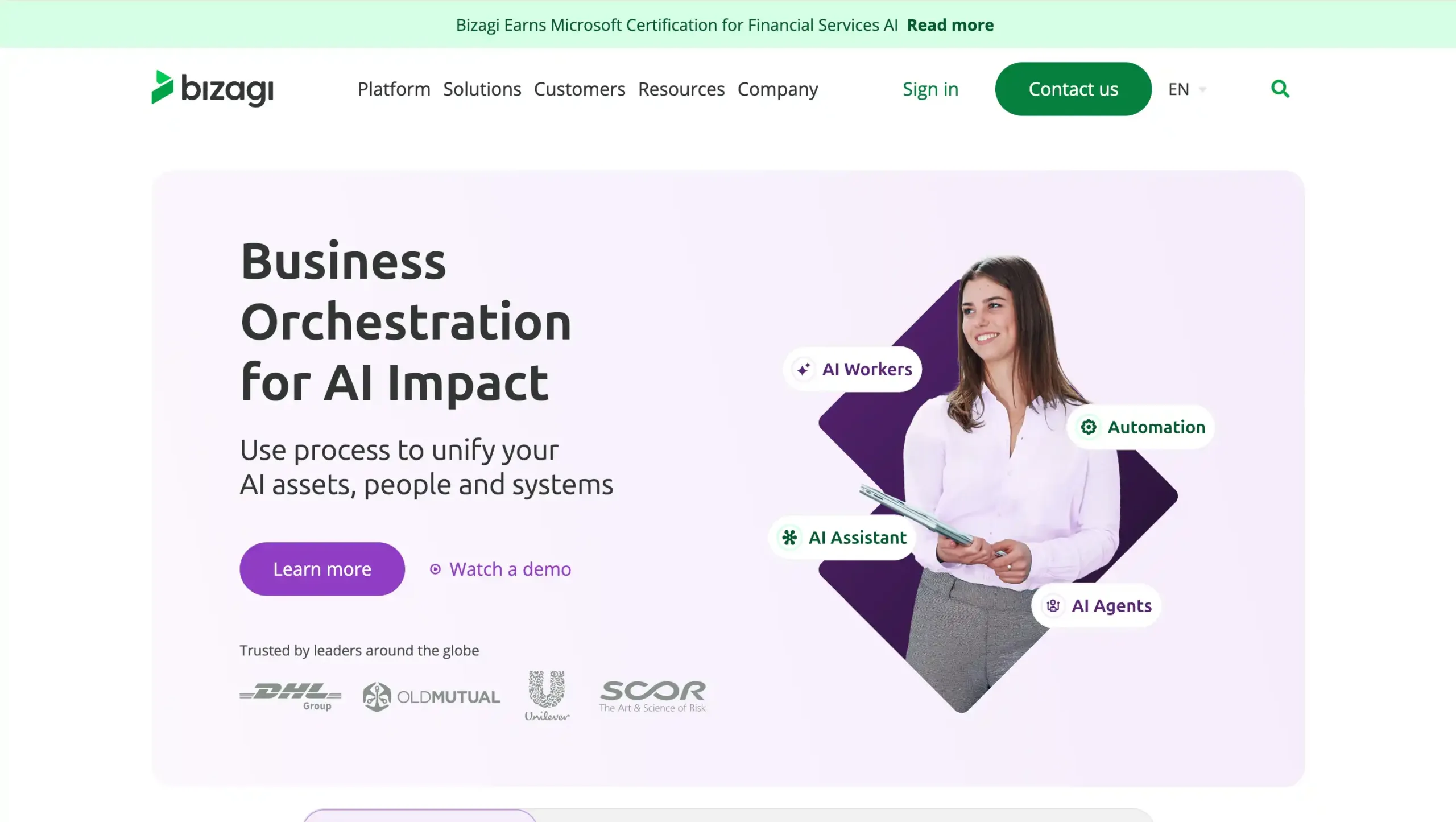 Bizagi Landing Page Bizagi-best enterprise workflow automation software