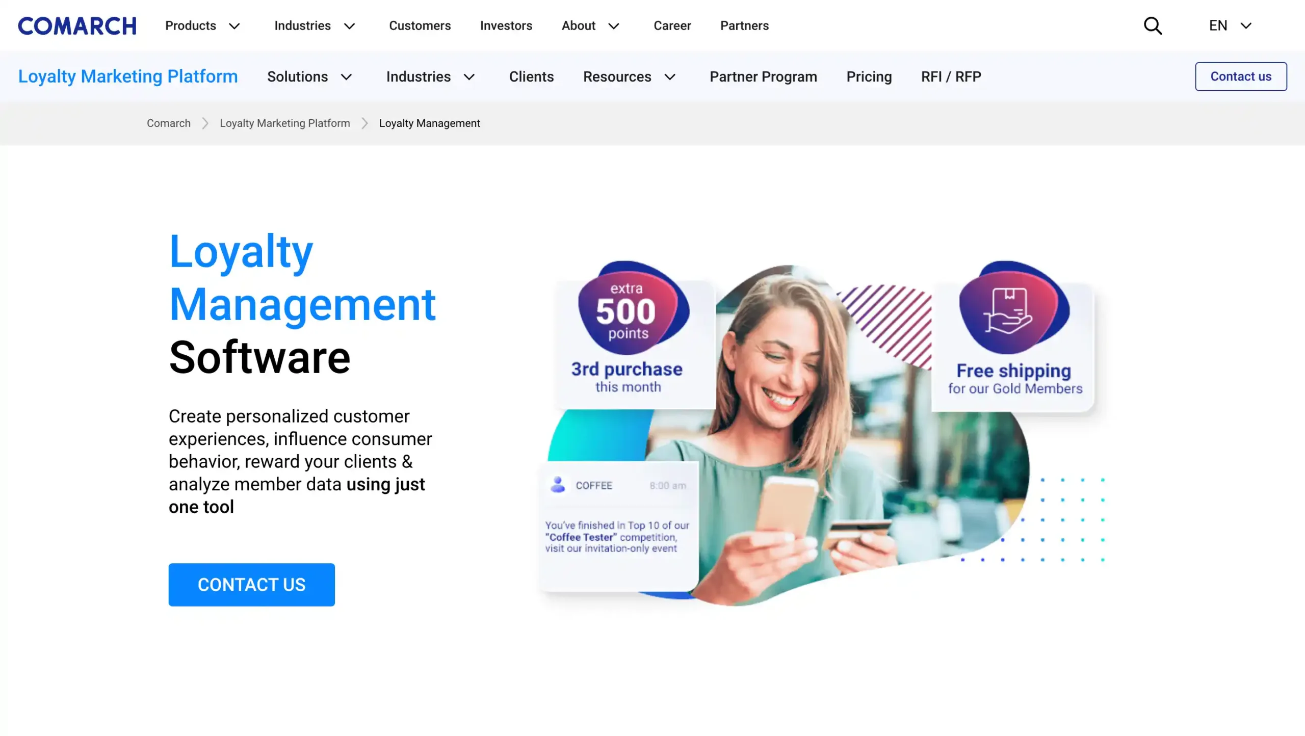 Landing Page Comarch Comarch-sistem loyalty management terbaik