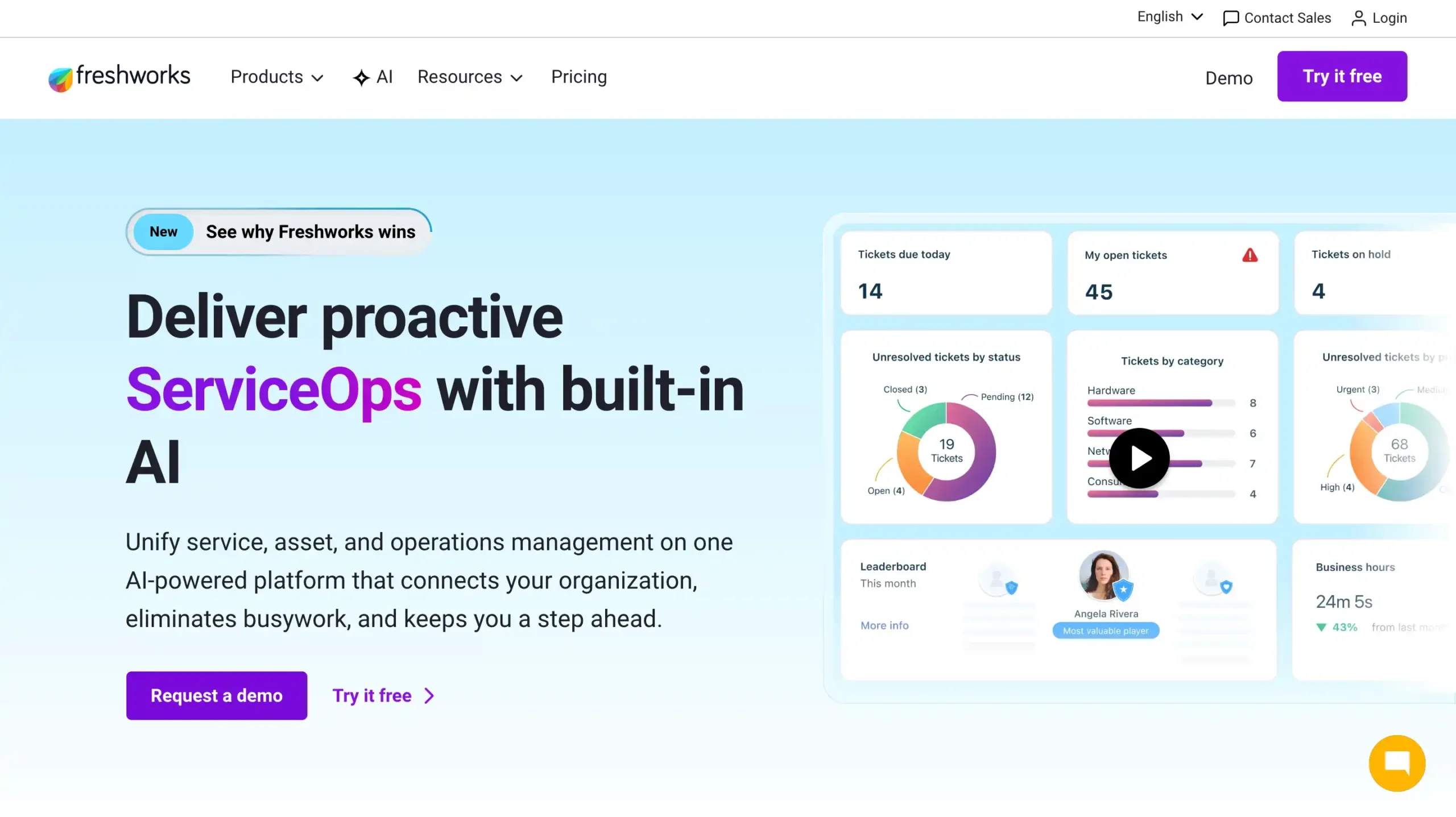 Freshservice Landing Page Freshservice-best enterprise workflow management software
