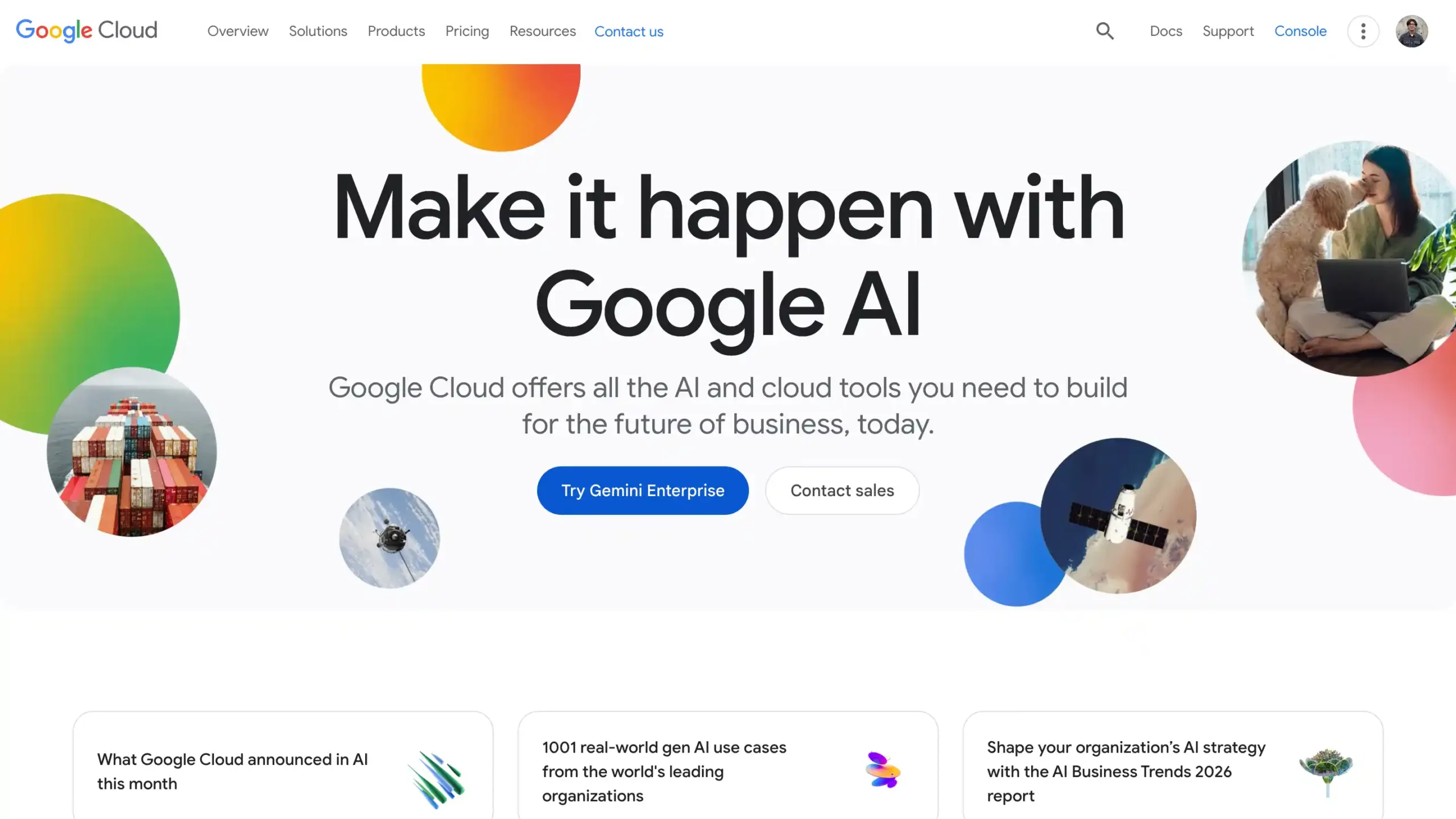 Landing Page Google Cloud AI google cloud ao=i-platform enterprise ai terbaik