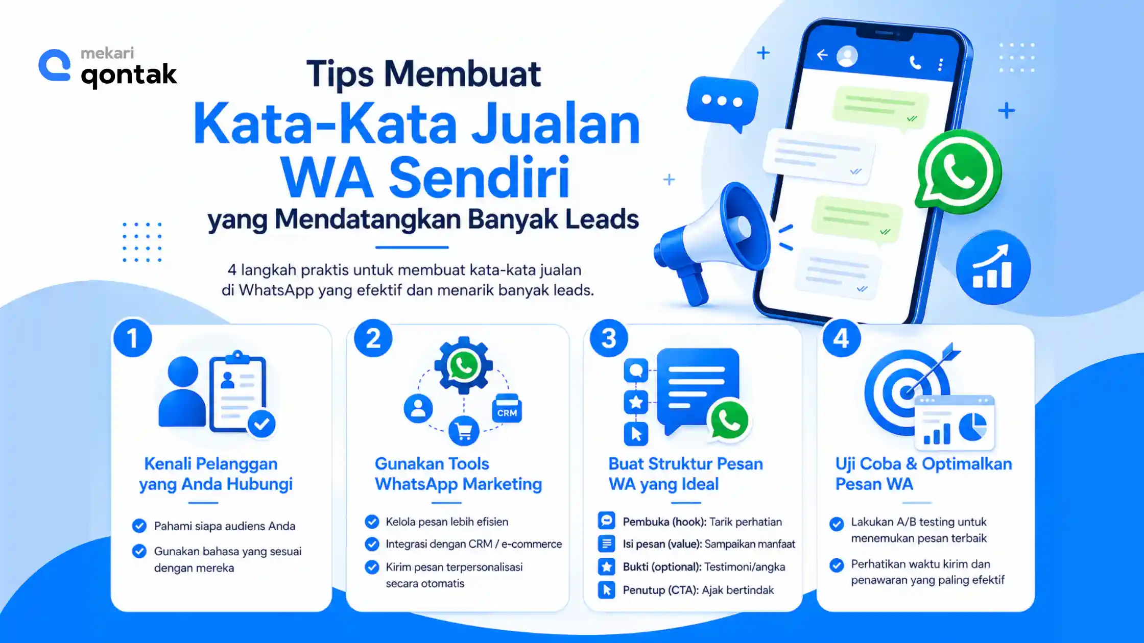 Infografis Tips Membuat Kata-Kata Jualan WA Sendiri yang Mendatangkan Banyak Leads Tips Membuat Kata-Kata Jualan WA Sendiri yang Mendatangkan Banyak Leads-kata-kata jualan online di wa