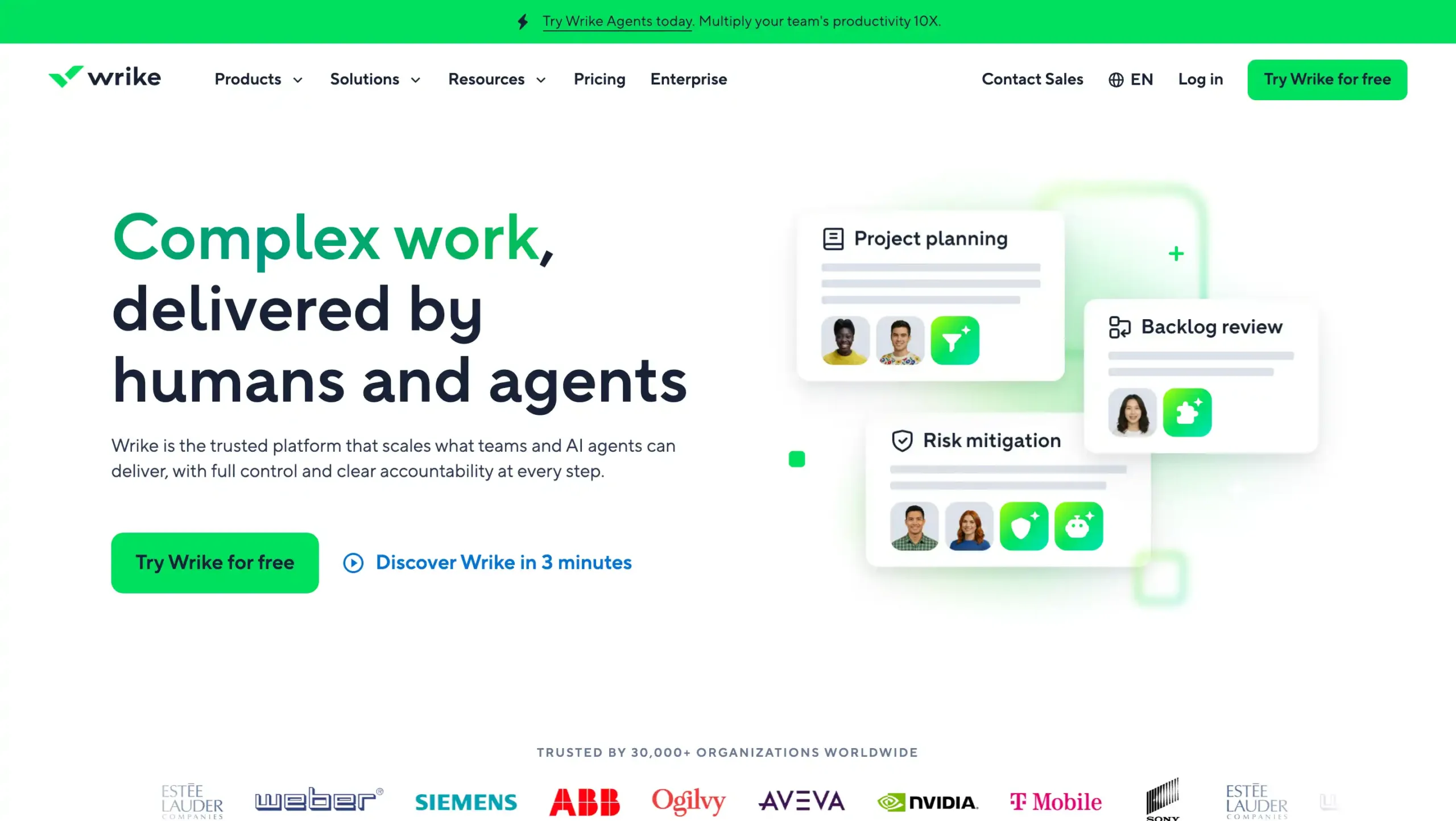 Wrike Landing Page Wrike-best enterprise workflow management software