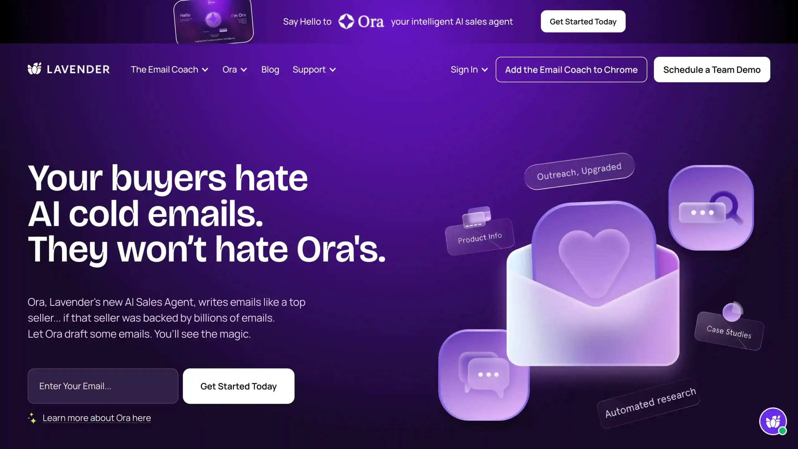 Lavender Landing Page Lavender-best ai lead generation tools