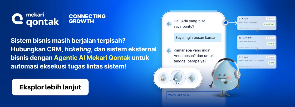 CTA Banner ai dalam penjualan b2b-platform agentic ai mekari qontak yang bisa menyatukan seluruh sistem secara otomatis tanpa intervensi agen manusia CTA Banner ai dalam penjualan b2b-platform agentic ai mekari qontak yang bisa menyatukan seluruh sistem secara otomatis tanpa intervensi agen manusia