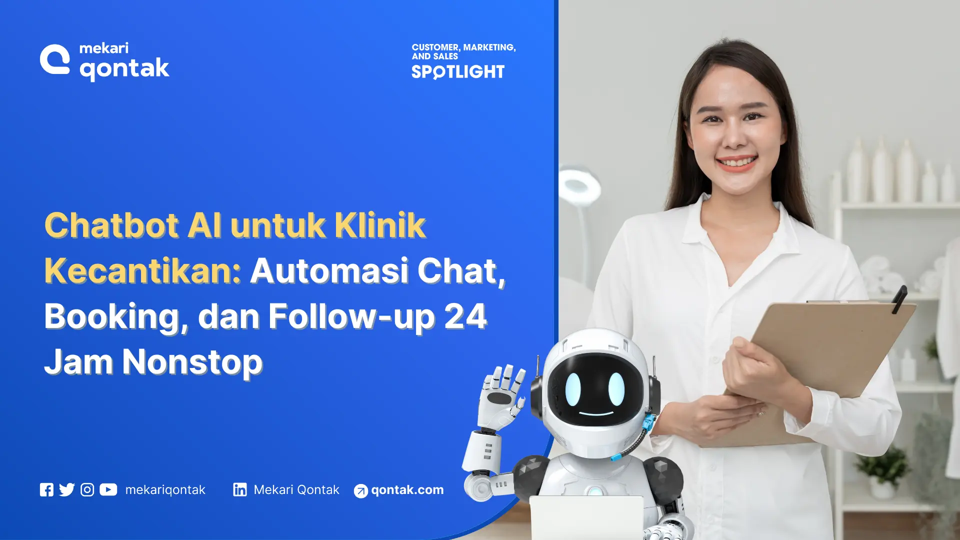 Chatbot AI untuk Klinik Kecantikan: Otomatisasi Chat, Booking, dan Follow-up 24 Jam Nonstop