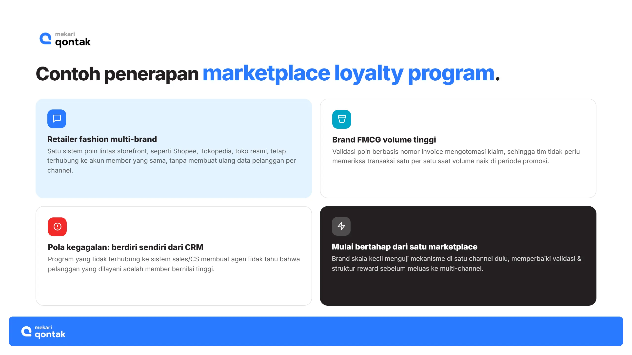 Contoh Penerapan Marketplace Loyalty Program pada Skala Multi-Channel Contoh Penerapan Marketplace Loyalty Program pada Skala Multi-Channel