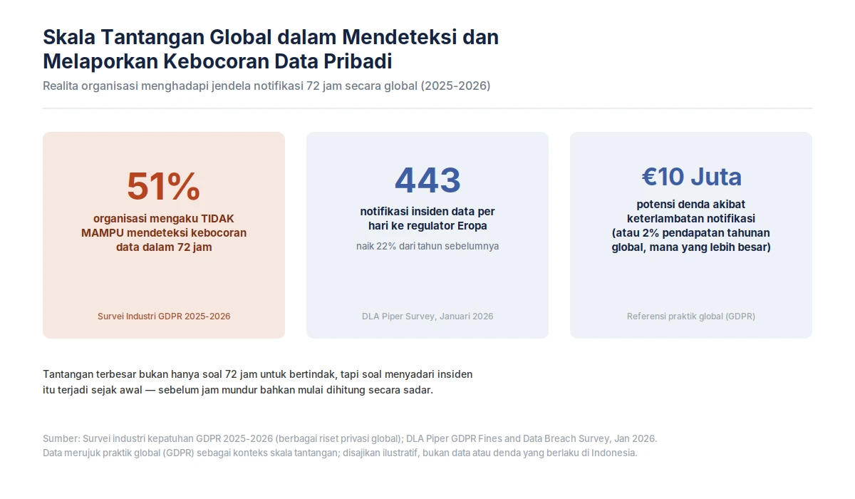 Realita organisasi menghadapi jendela notifikasi 72 jam secara global (2025-2026) img-1-cara menangani kebocoran data pribadi